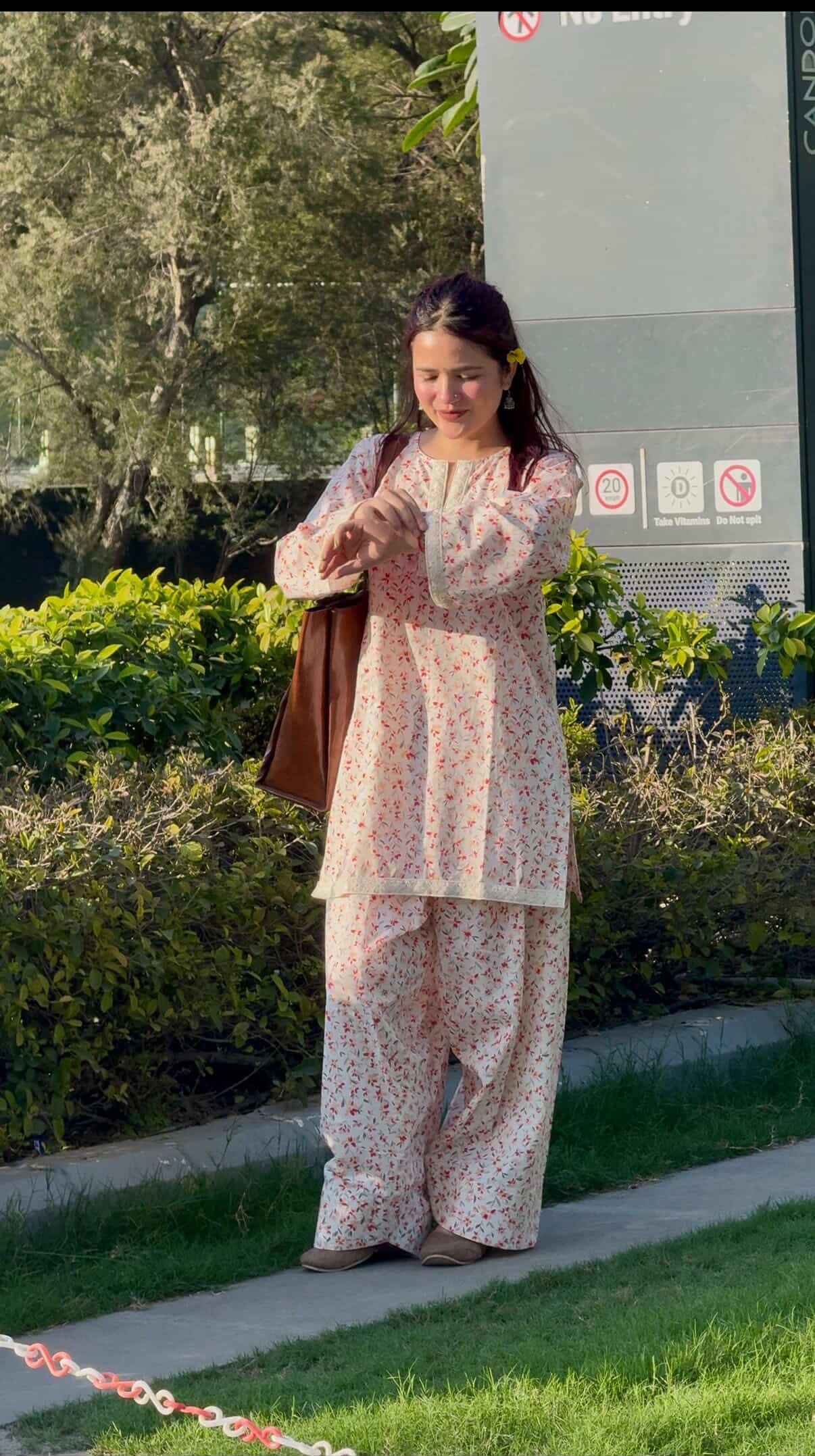 Off-White Floral Farshi Suit Set