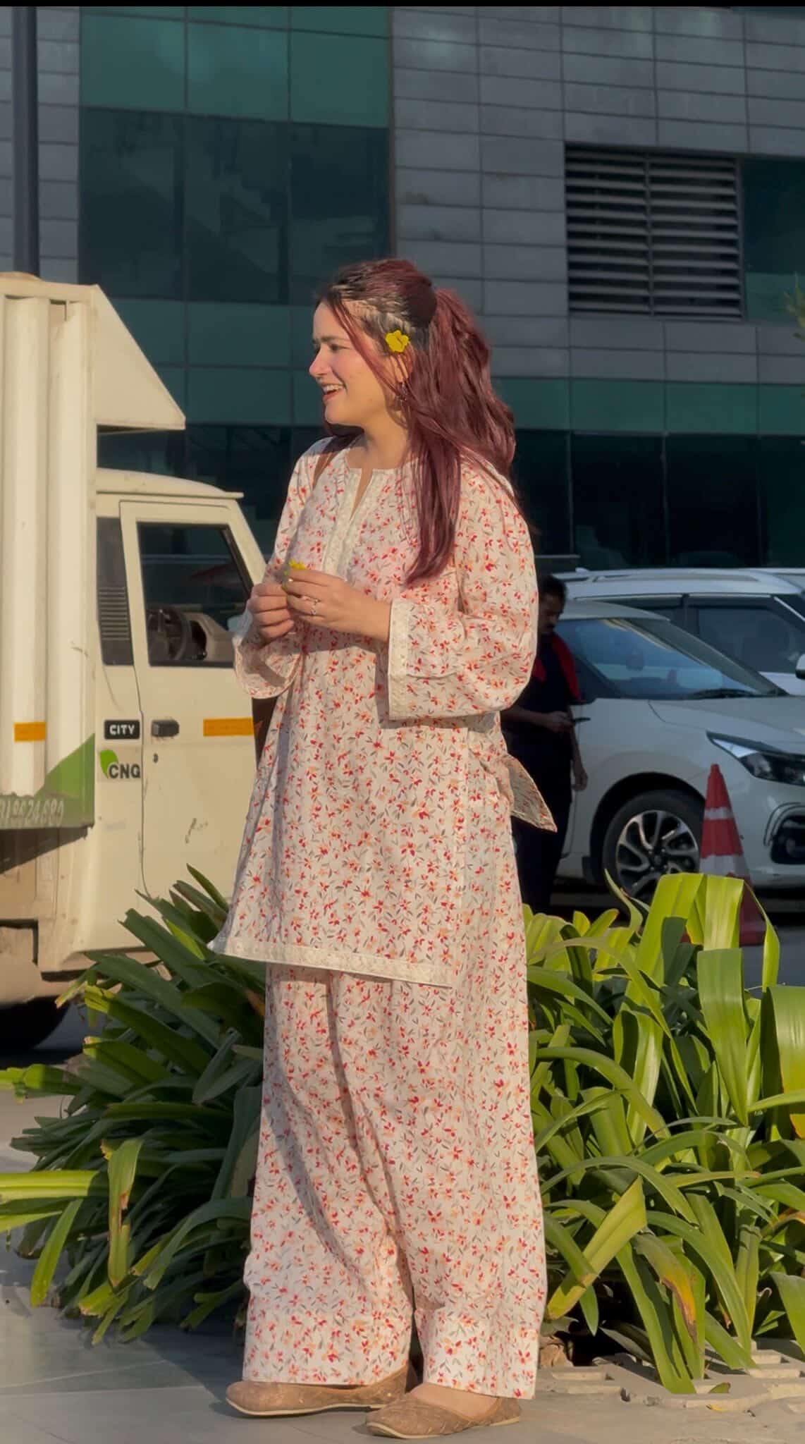 Off-White Floral Farshi Suit Set