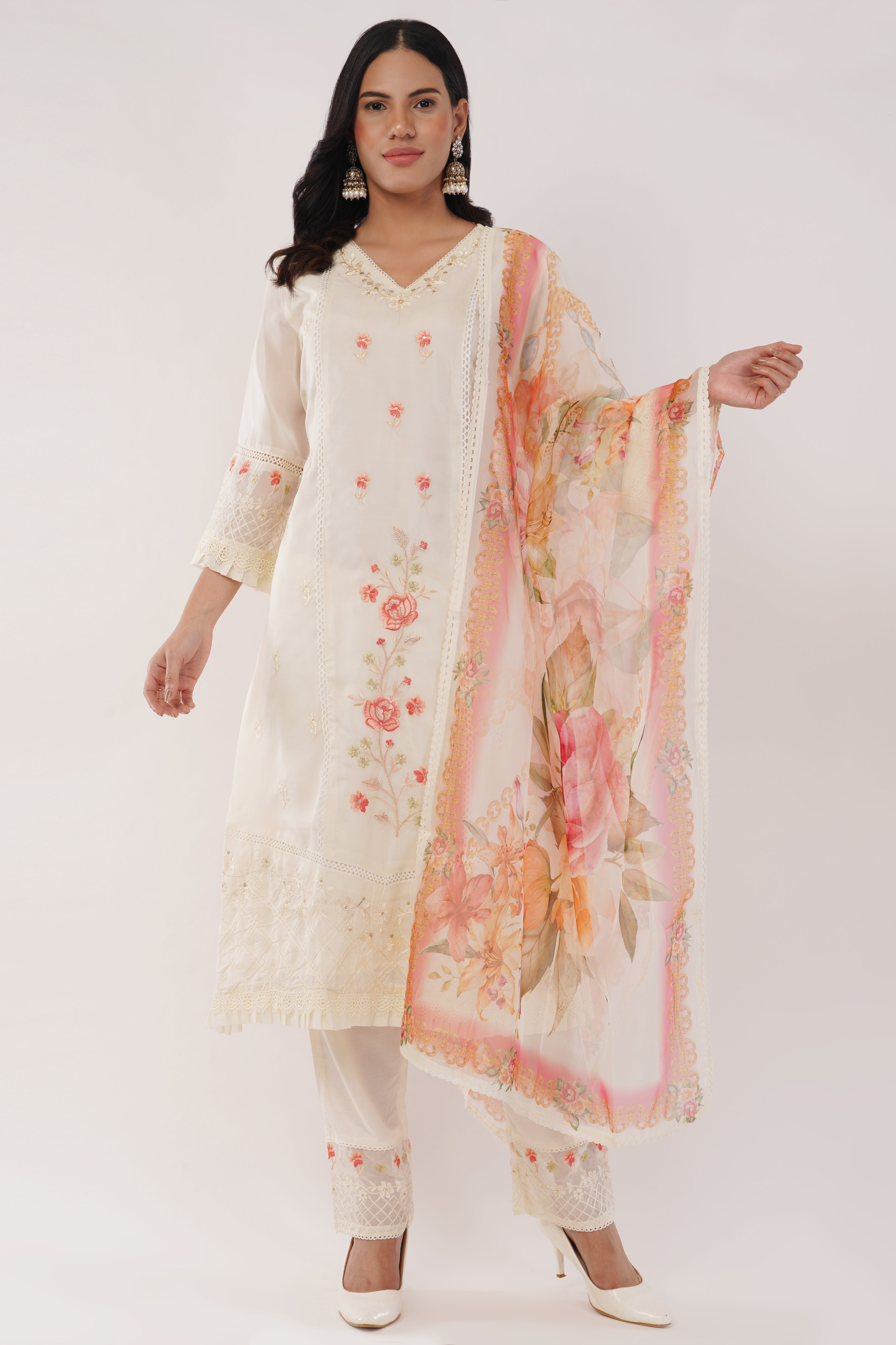 Pakistani Style Suit |Viscose organza
