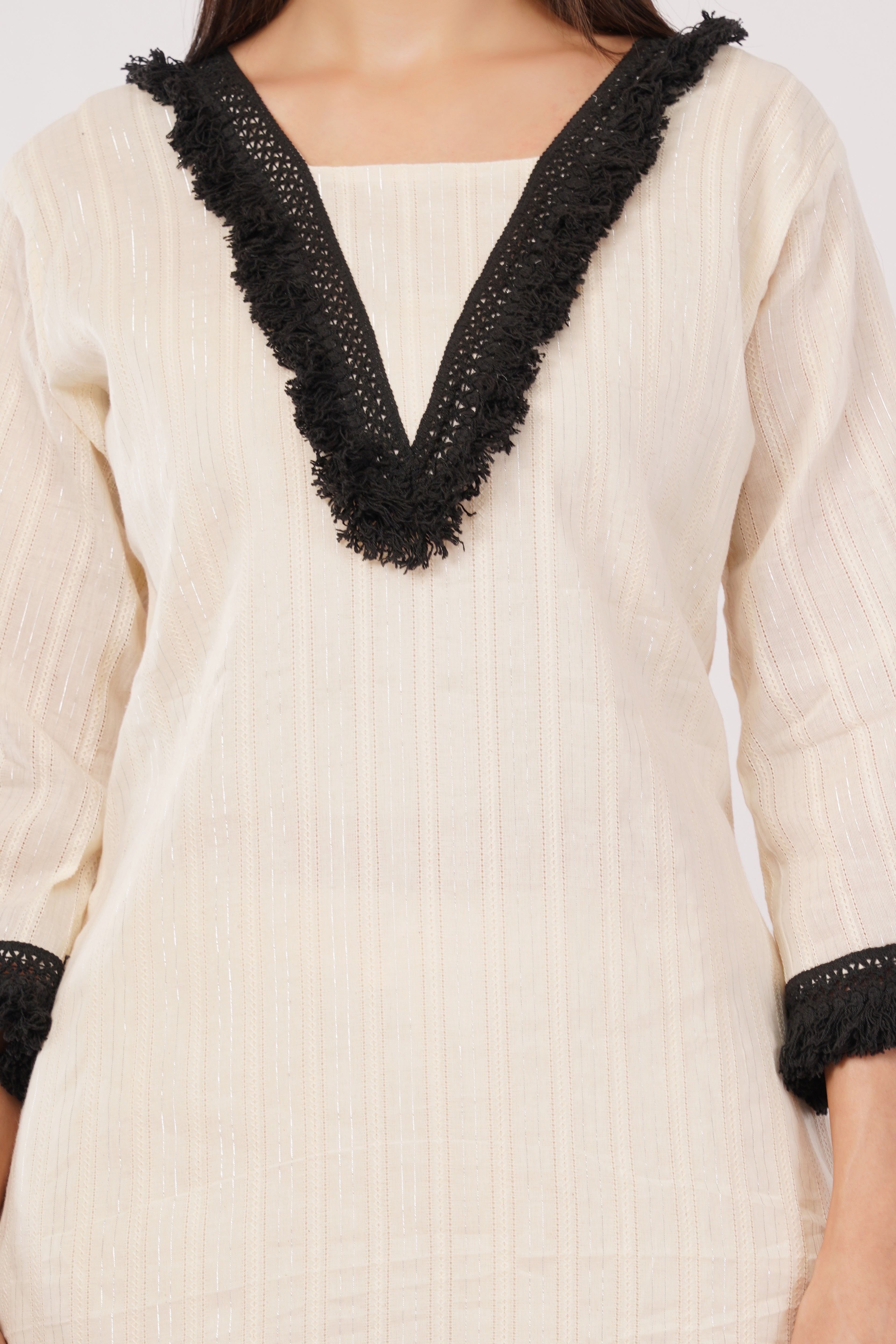 Pakistani Styled Cord Set | Pure Cotton with Lace Work