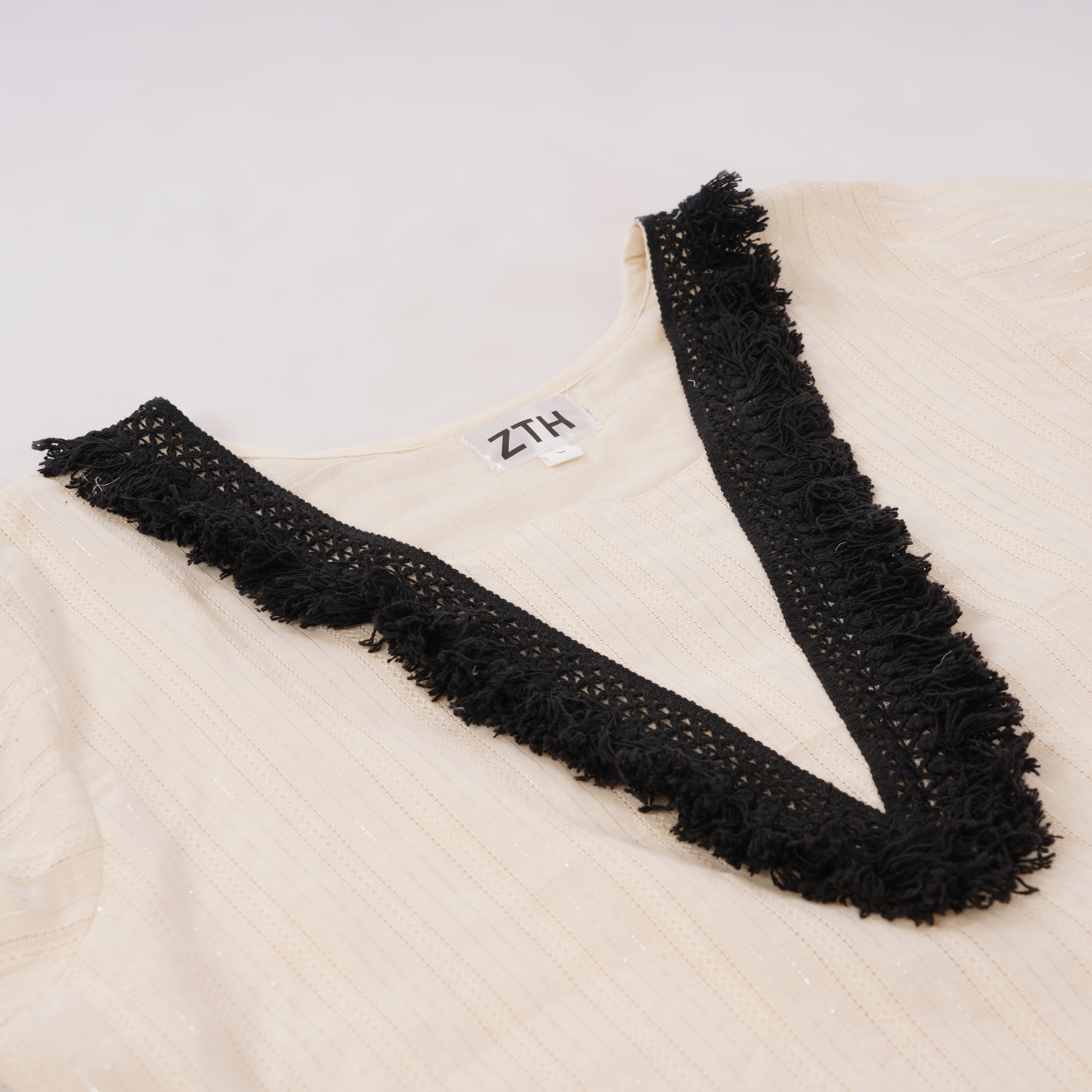 Pakistani Styled Cord Set | Pure Cotton with Lace Work