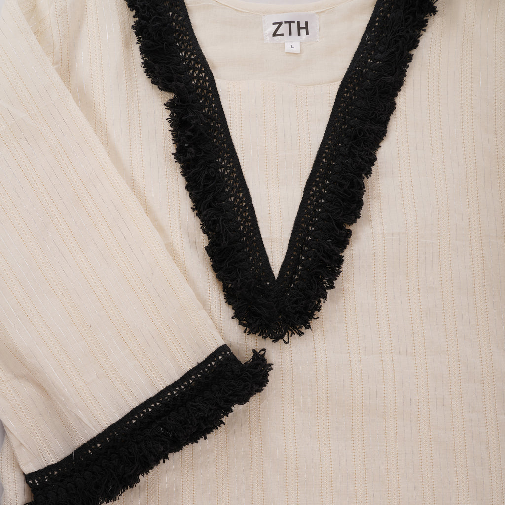 Pakistani Styled Cord Set | Pure Cotton with Lace Work