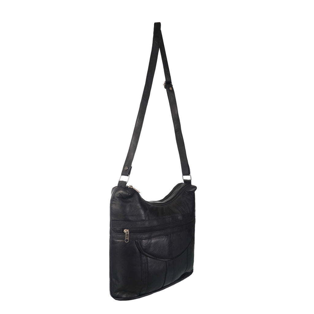 Premium Black Genuine Leather Sling Bag