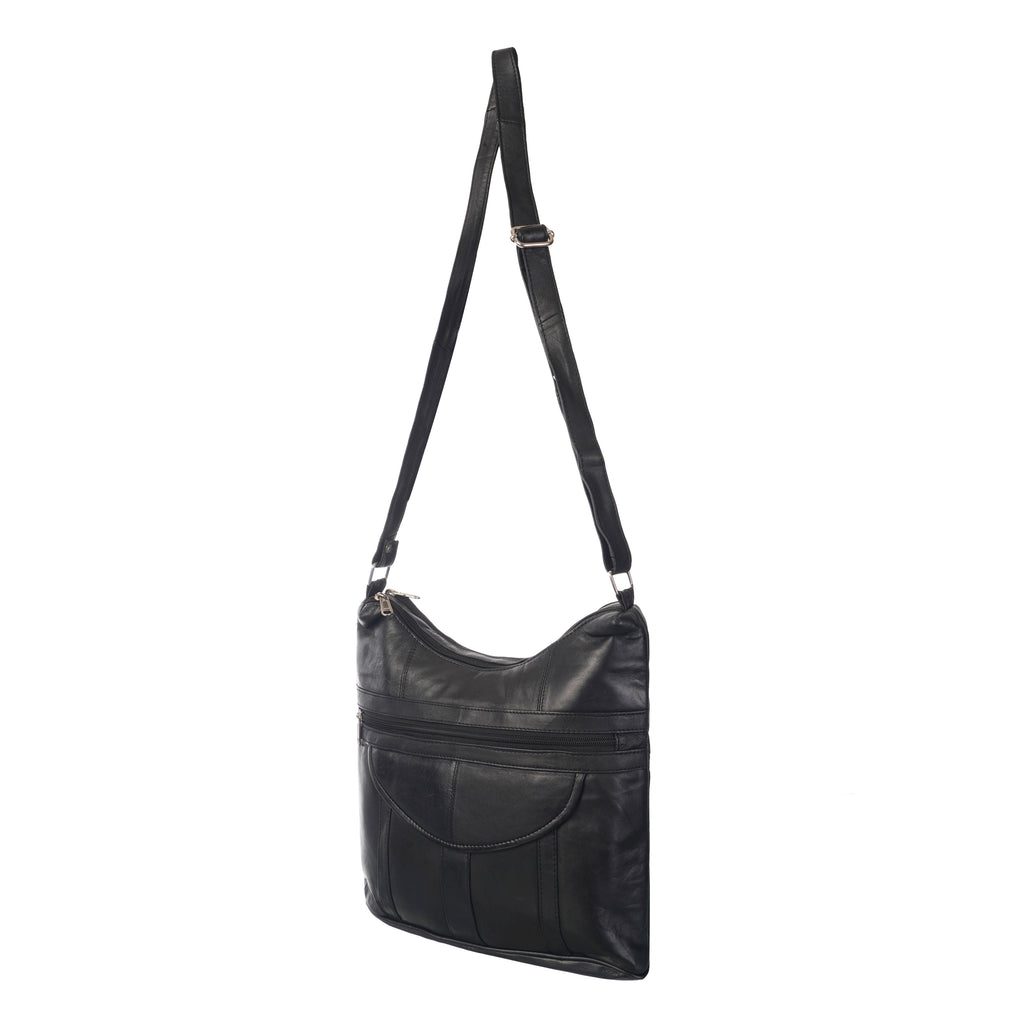 Premium Black Genuine Leather Sling Bag