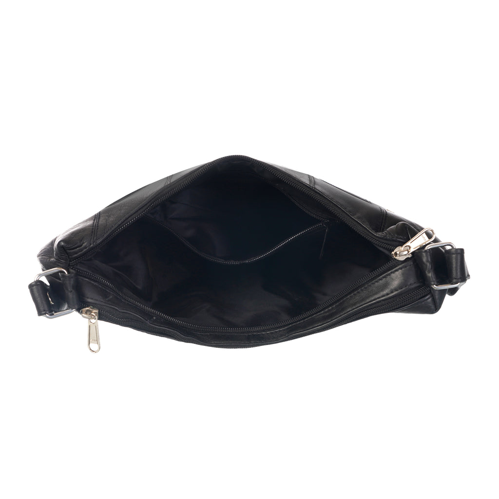 Premium Black Genuine Leather Sling Bag