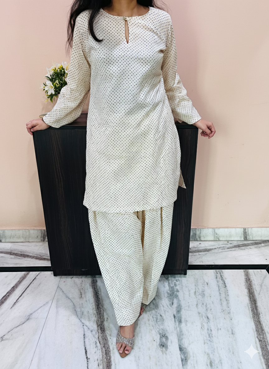 Pakistani Cord Set with Farshi Shalwar| Mal Cotton