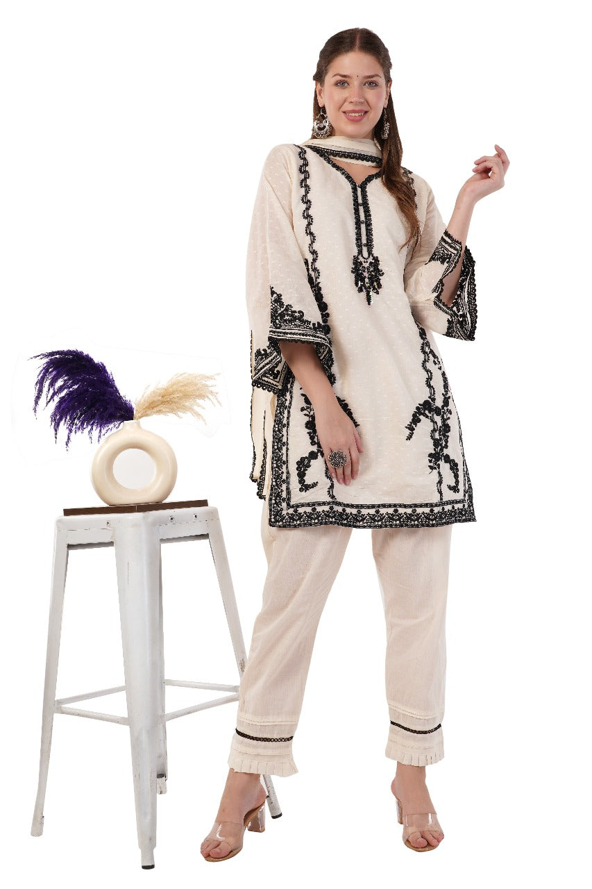 Pakistani Styled Suit | Dobby Cotton